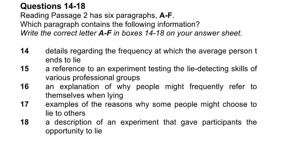 Mẹo làm bài dạng bài IELTS Reading “Which paragraph contains the following information”