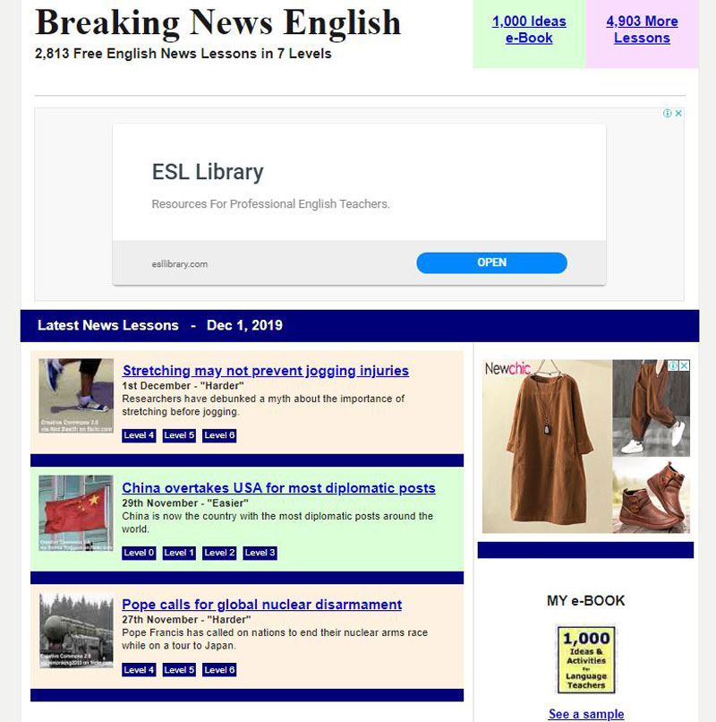 Đừng bỏ lỡ những bài nghe trên Breaking News English