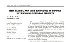 IELTS READING AND SOME TECHNIQUES TO IMPROVE IELTS READING SKILLS FOR STUDENTS