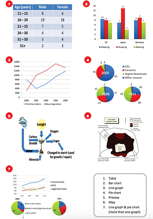 cac dang trong ielts writing task 1