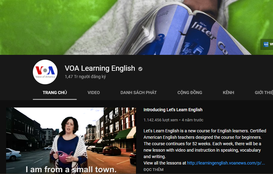 kênh youtubeb VOA Learning English