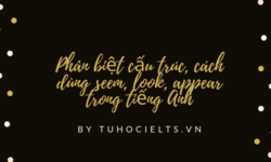 Phân biệt cấu trúc, cách dùng seem, look, appear trong tiếng Anh