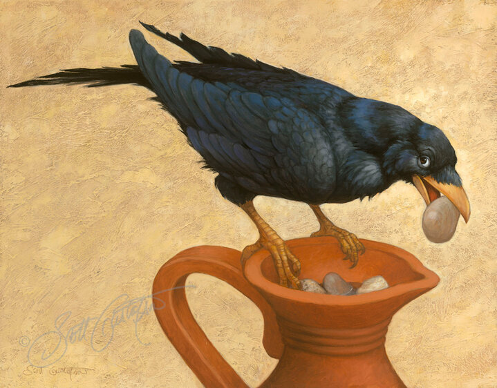 The crow and the vase