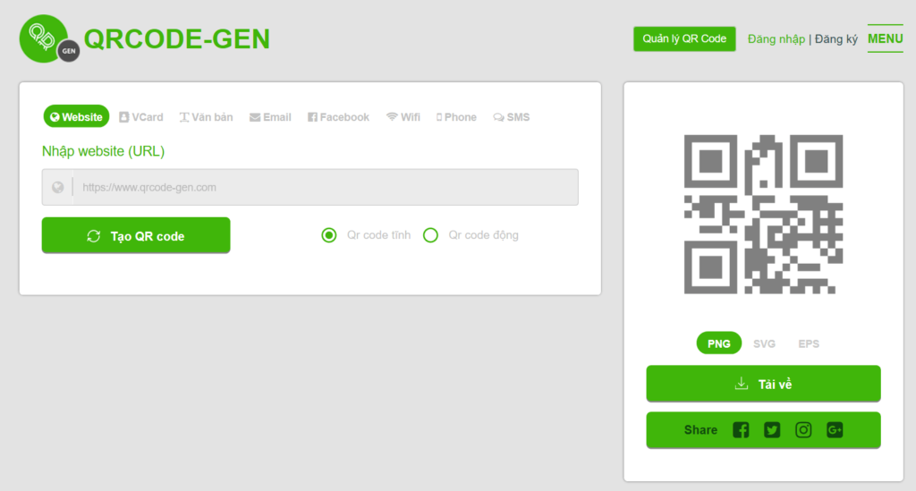 Công cụ tạo mã QR Code Generator