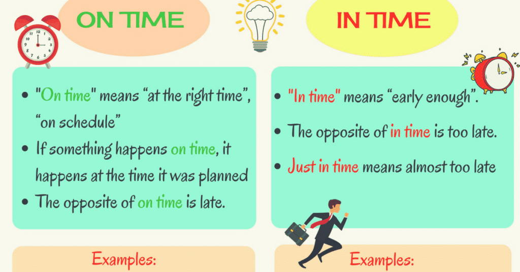 Những điều khác biệt giữa On time, In time