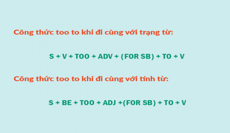 Cấu trúc Too to trong tiếng Anh